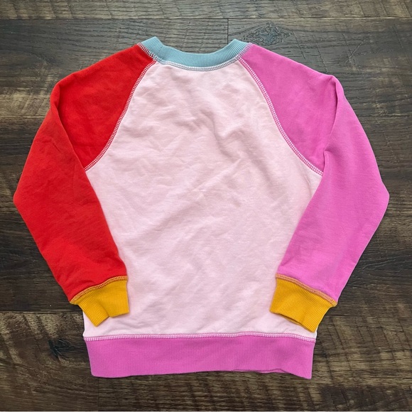 Hanna Andersson pink red colorblock crewneck sweatshirt size 6-7 - Picture 6 of 6